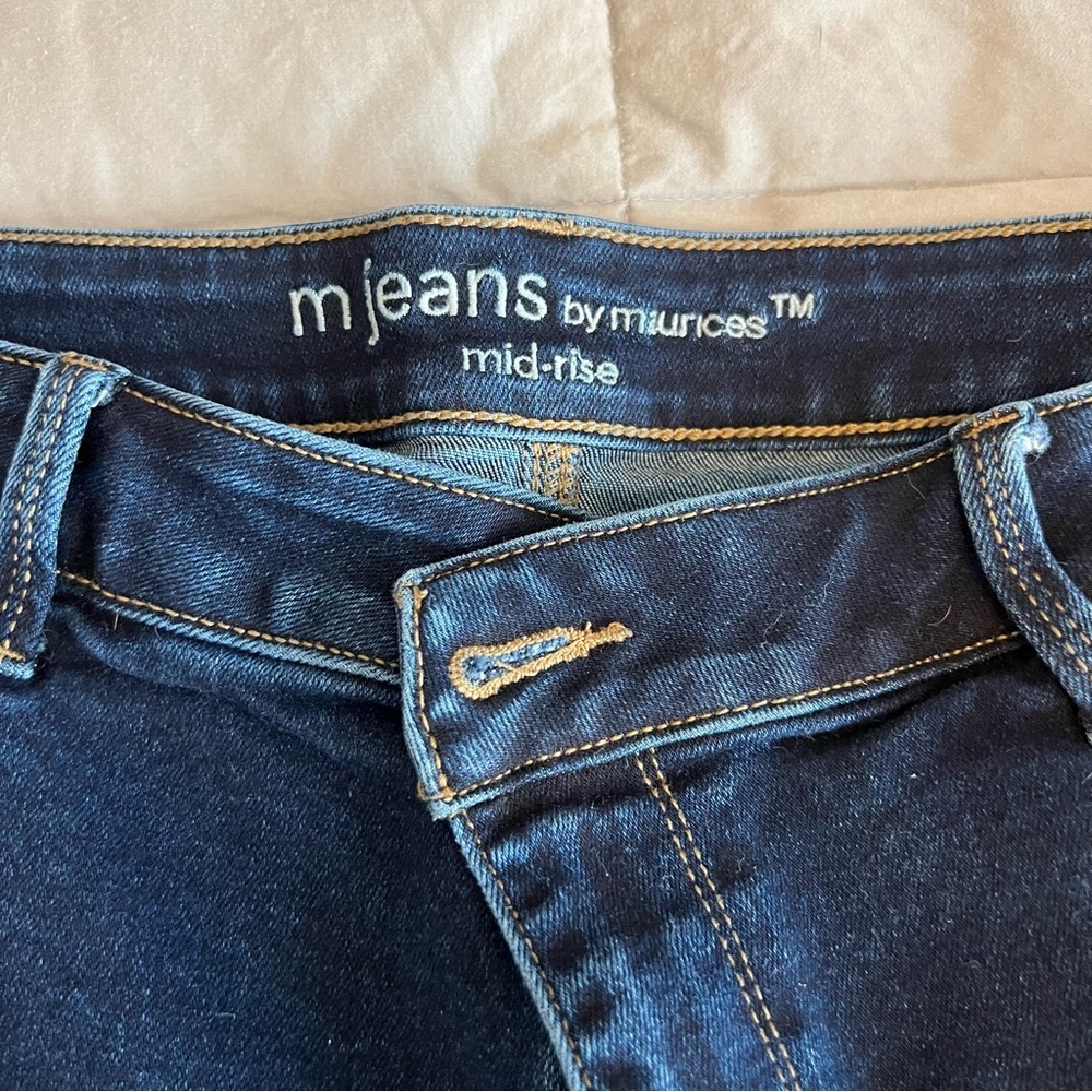 Maurice’s M jeans 4 way stretch dark denim button fly straight pockets XL plus - Picture 4 of 12
